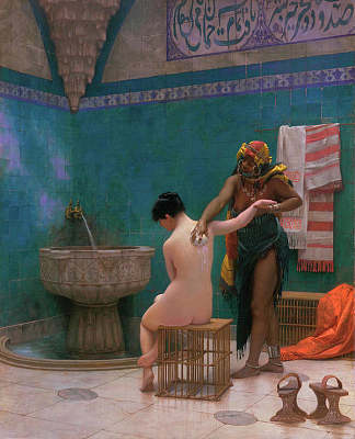 摩尔浴场 Moorish Bath (1885)，让·莱昂·热罗姆