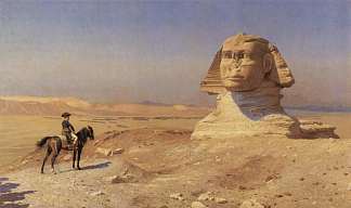 狮身人面像前的波拿巴 Bonaparte Before the Sphinx (1867 – 1868)，让·莱昂·热罗姆