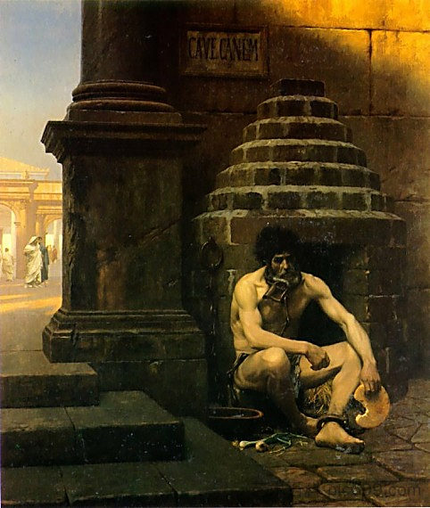 酒窖 Cave Canem (1881),让·莱昂·热罗姆