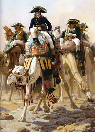 波拿巴将军和他的军事参谋部在埃及 General Bonaparte with his Military Staff in Egypt (1863)，让·莱昂·热罗姆