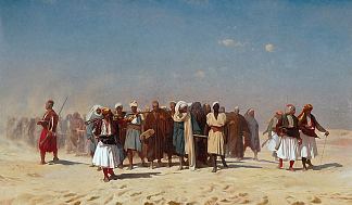 穿越沙漠的埃及新兵 Egyptian Recruits Crossing the Desert (1857)，让·莱昂·热罗姆