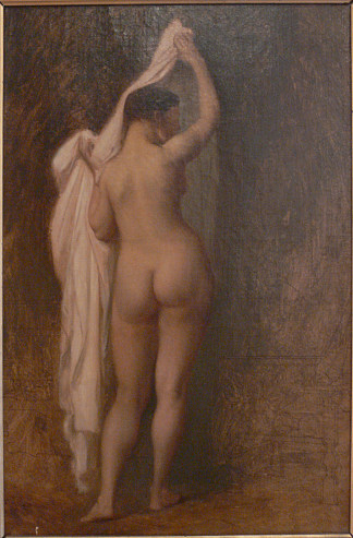 从后面裸体（为坎道尔国王学习） Nude from behind (Study for King Candaule) (1859)，让·莱昂·热罗姆