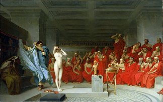 亚略巴古之前的弗莱恩 Phryne before the Areopagus (1861)，让·莱昂·热罗姆