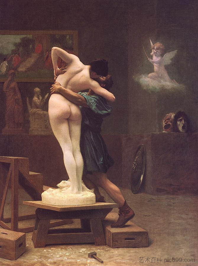 皮格马利翁和加拉蒂亚 Pygmalion and Galatea (c.1890)，让·莱昂·热罗姆