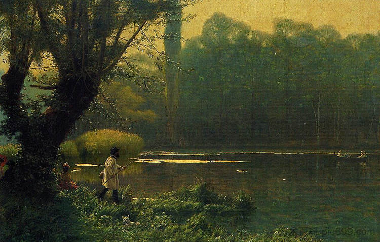 湖边的夏日午后 Summer Afternoon on a Lake (c.1895)，让·莱昂·热罗姆