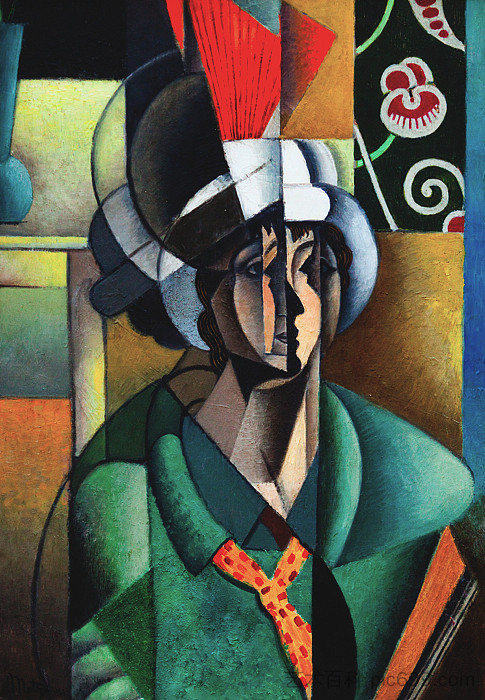 女人与扇子 La Femme à l'Éventail (Woman with Fan) (1913)，让·梅金杰