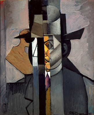 阿尔伯特·格莱兹的肖像 Portrait of Albert Gleizes (1912)，让·梅金杰