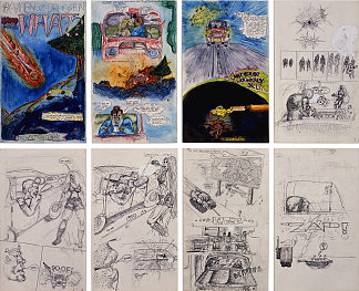 漫画书（系列8幅图画） The Comic Book (Series of 8 Drawings) (1978)，让-米歇尔·巴斯奎特