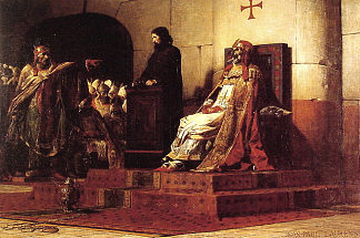 教皇福尔摩苏斯和斯蒂芬六世 – 尸体会议 Pope Formosus and Stephen VI – The Cadaver Synod (1870)，让·保罗·劳伦斯