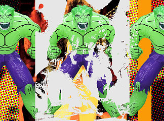 三重绿巨人猫王三世 Triple Hulk Elvis III (2007)，杰夫·昆斯