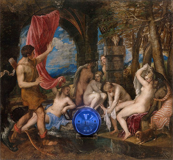 凝视球（提香戴安娜和阿克泰翁） Gazing Ball (Titian Diana and Actaeon) (2014 - 2015)，杰夫·昆斯