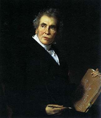 雅克·路易斯·大卫的肖像 Portrait of Jacques Louis David (1824)，杰罗姆·马丁朗格卢瓦