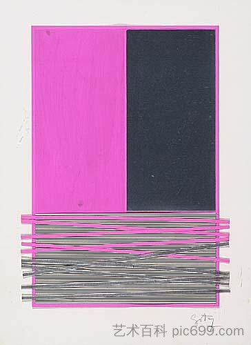 银和品红色的抽象构图 Abstract Composition with Silver and Magenta (c.1970)，赫苏斯·拉斐尔·索托