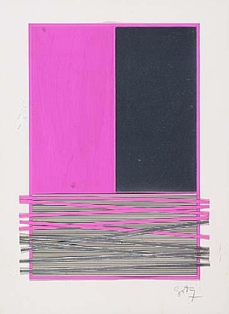 银和品红色的抽象构图 Abstract Composition with Silver and Magenta (c.1970)，赫苏斯·拉斐尔·索托