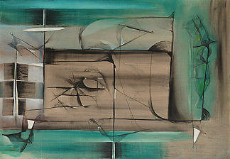 绿色和黑色的抽象 Abstraction in Green and Black (1946)，吉米·埃恩斯特
