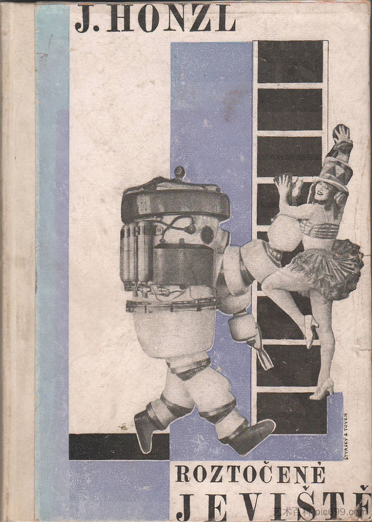 《罗兹托切内·耶维什捷》封面(《转身上演》) Cover for Roztočené Jeviště (The Turned Staged) (1925),金德里希·斯蒂尔斯基