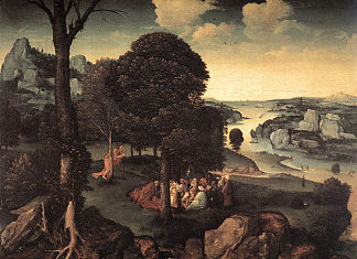 施洗者圣约翰讲道的风景 Landscape with St. John the Baptist Preaching，约阿希姆·帕蒂尼尔