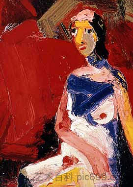 女孩坐着 Girl Sitting (1962)，琼布朗