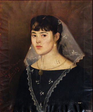 玛加丽达·兰比亚斯·阿德罗弗的肖像 Portrait Of Margalida Llambías Adrover (1883)，琼·布鲁尔