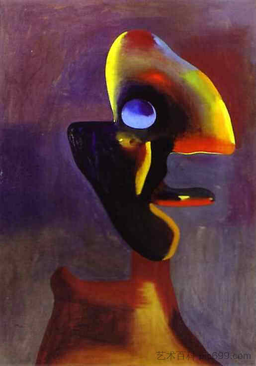 一个人的头 Head of a Man (1935)，胡安·米罗