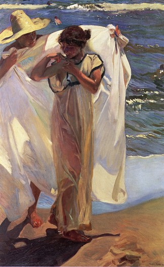 沐浴后 After the Bath (1908; Spain                     )，华金·索罗拉