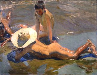 海滩上的男孩 Boys on the Beach (1908; Spain                     )，华金·索罗拉