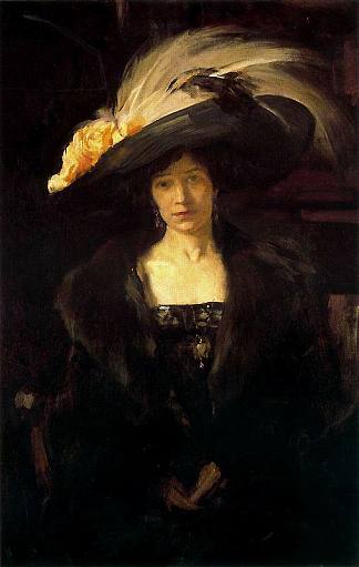 克洛蒂尔德与帽子 Clotilde with hat，华金·索罗拉