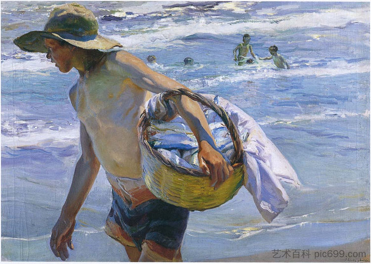 渔夫在瓦伦西亚 Fisherman in Valencia (1904; Spain  )，华金·索罗拉