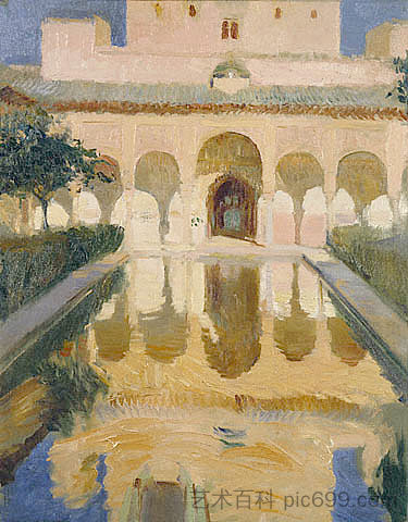大使大厅,格拉纳达阿罕布拉宫 Hall of the Ambassadors, Alhambra, Granada (1909; Spain ),华金·索罗拉