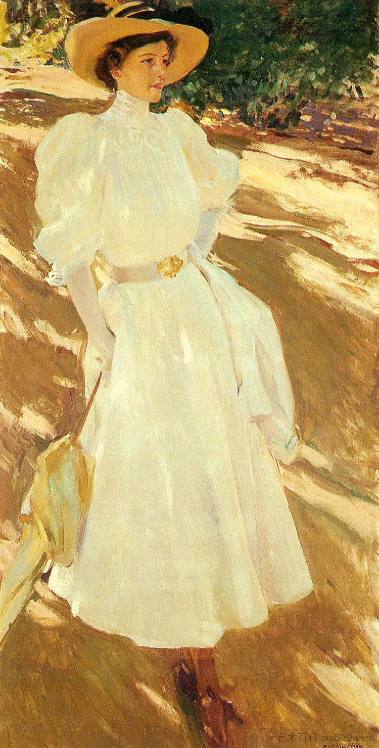 玛丽亚在拉格兰哈 Maria at La Granja (1907; Spain  )，华金·索罗拉