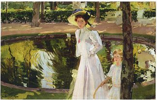 花园里的玛丽安，拉格兰哈 Marian in the gardens, la Granja (1907; Spain                     )，华金·索罗拉