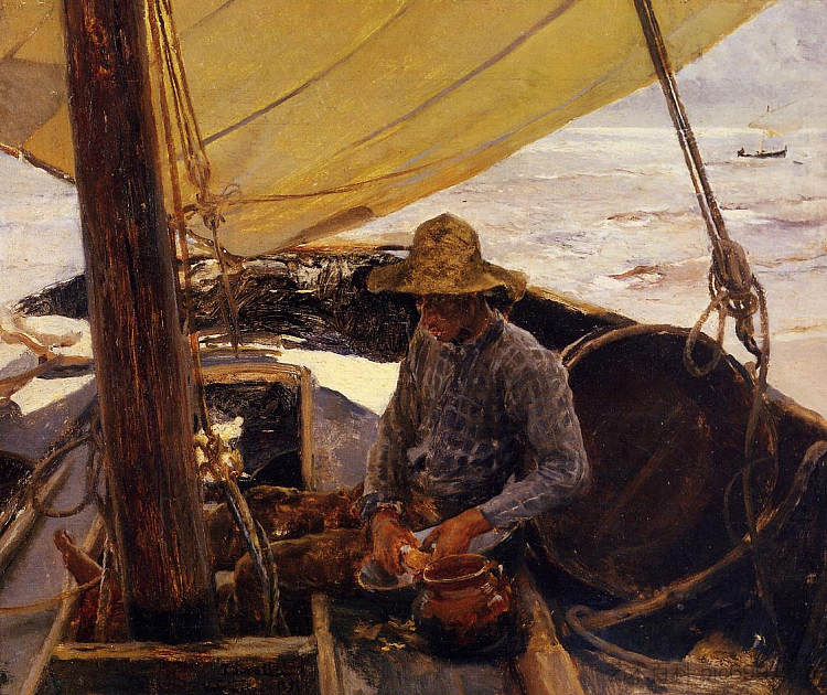 去皮土豆 Peeling Potatoes (1891; Spain  )，华金·索罗拉