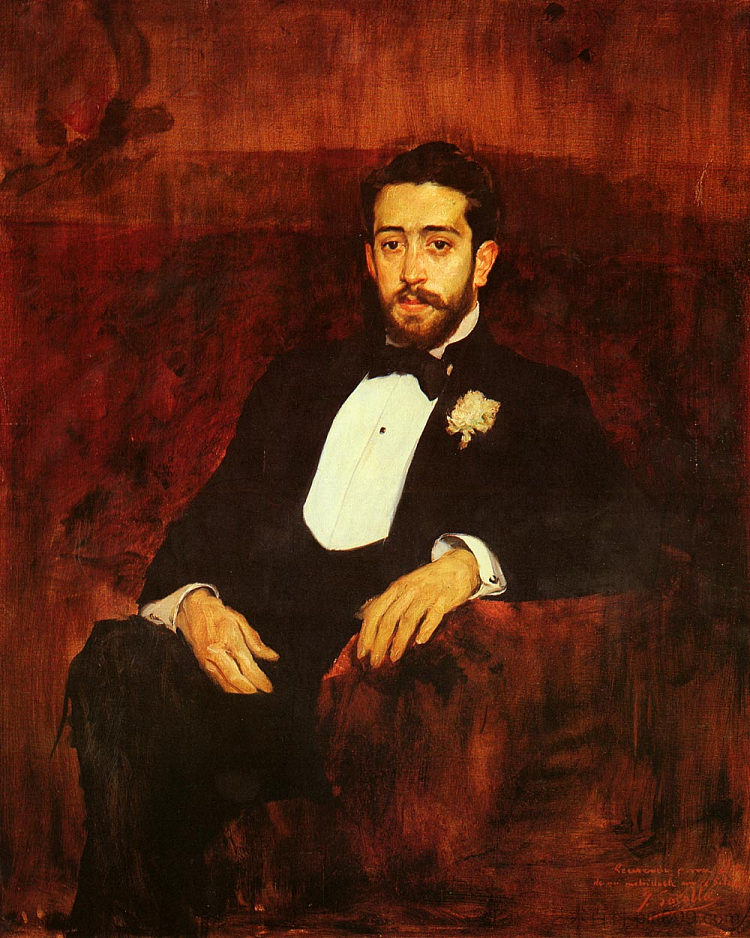 律师唐·西尔维里奥·德拉托雷·埃吉亚的肖像 Portrait of lawyer Don Silverio de la Torre y Eguia (1893; Spain  )，华金·索罗拉