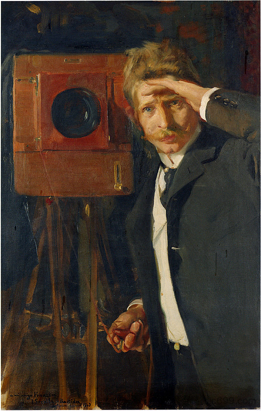 摄影师克里斯蒂安·弗兰岑的肖像 Portrait of photographer, Christian Franzen (1901; Spain  )，华金·索罗拉