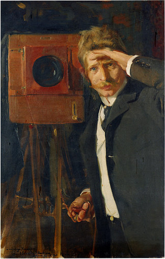 摄影师克里斯蒂安·弗兰岑的肖像 Portrait of photographer, Christian Franzen (1901; Spain                     )，华金·索罗拉