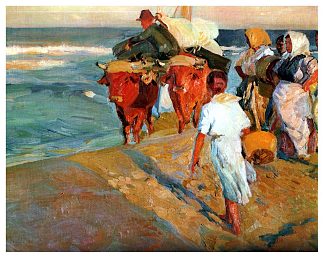 拉船 Pulling the Boat (1916; Spain                     )，华金·索罗拉