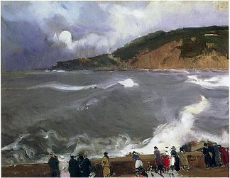 圣塞瓦斯蒂安防波堤 The Breakwater of San Sebastian (1918; Spain                     )，华金·索罗拉