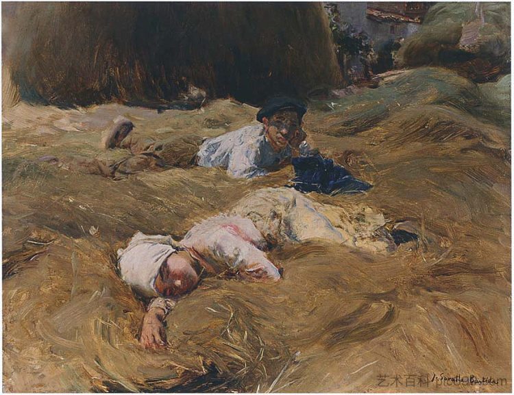 午睡，阿斯图里亚斯 The nap, Asturias (1903; Spain  )，华金·索罗拉