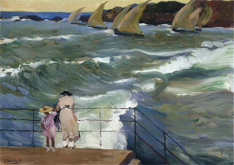 圣塞瓦斯蒂安的海浪 The Waves at San Sebastian (1915; Spain  )，华金·索罗拉