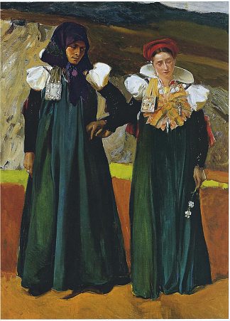 安索谷的传统服饰 Traditional dress from the Anso Valley (1914; Spain                     )，华金·索罗拉