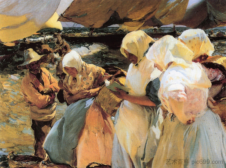 巴伦西亚鱼妻 Valencian Fishwives (1903; Spain  )，华金·索罗拉