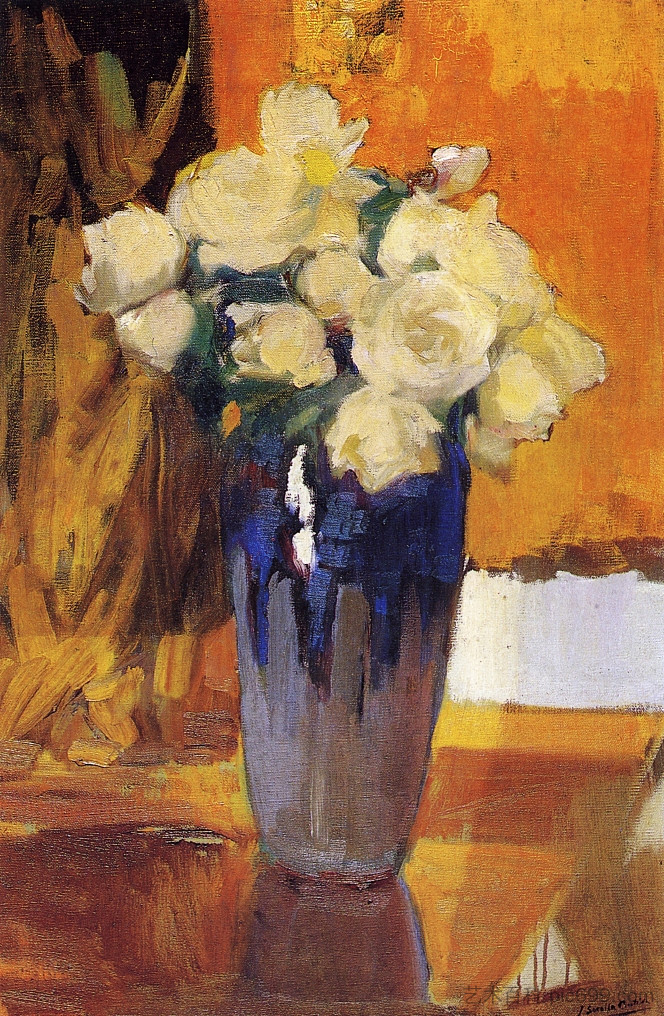 来自房子花园的白玫瑰 White Roses from the House Garden (1919; Spain  )，华金·索罗拉