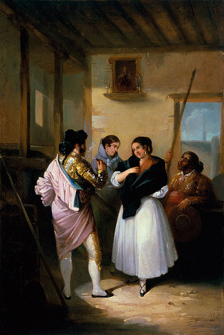 玛雅和斗牛士 Maja and bullfighter (1838)，华金·多明格斯·贝克尔