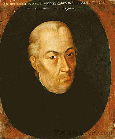 何塞·塞莱斯蒂诺·穆蒂斯的肖像 Retrato de José Celestino Mutis (1828)，华金曼努埃尔费尔南德兹克鲁萨多