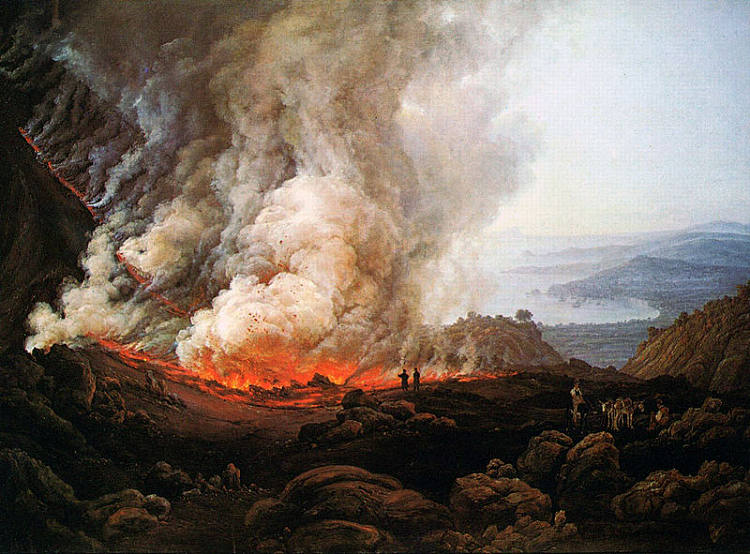 维苏威火山喷发 Eruption of Vesuvius (1826)，约翰·克里斯蒂安·代赫勒