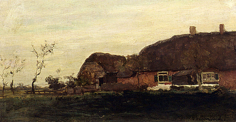 圩田中的农舍 A Farmhouse In A Polder,扬·亨德里克·魏森布鲁赫