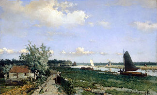 赖斯韦克运河 Canal at Rijswijk (1868)，扬·亨德里克·魏森布鲁赫