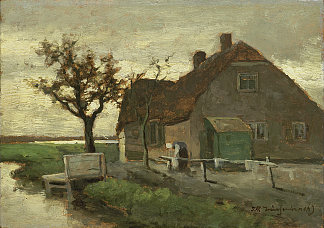 运河上的农舍 Farmhouse on a canal，扬·亨德里克·魏森布鲁赫