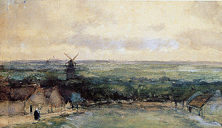 带磨坊的景观 Landscape with mills，扬·亨德里克·魏森布鲁赫