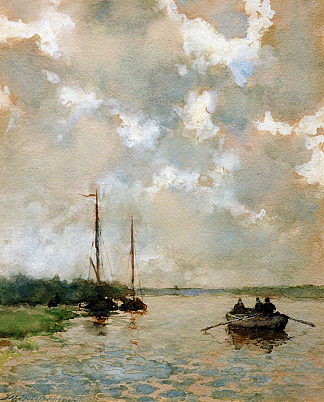 在河上划船 Rowing on the river，扬·亨德里克·魏森布鲁赫